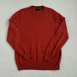 Daniel Bishop 100% Cashmere Crew Neck Sweater Red/Orange Size Large